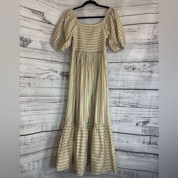 Fore Dress Womens Size Small Tie Front Puff Sleeve Maxi‎ Fore Collection Tiered - Picture 4 of 10